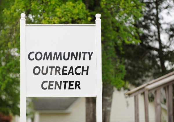 Community center sign