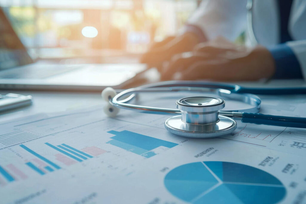 Heath charts and stethoscope